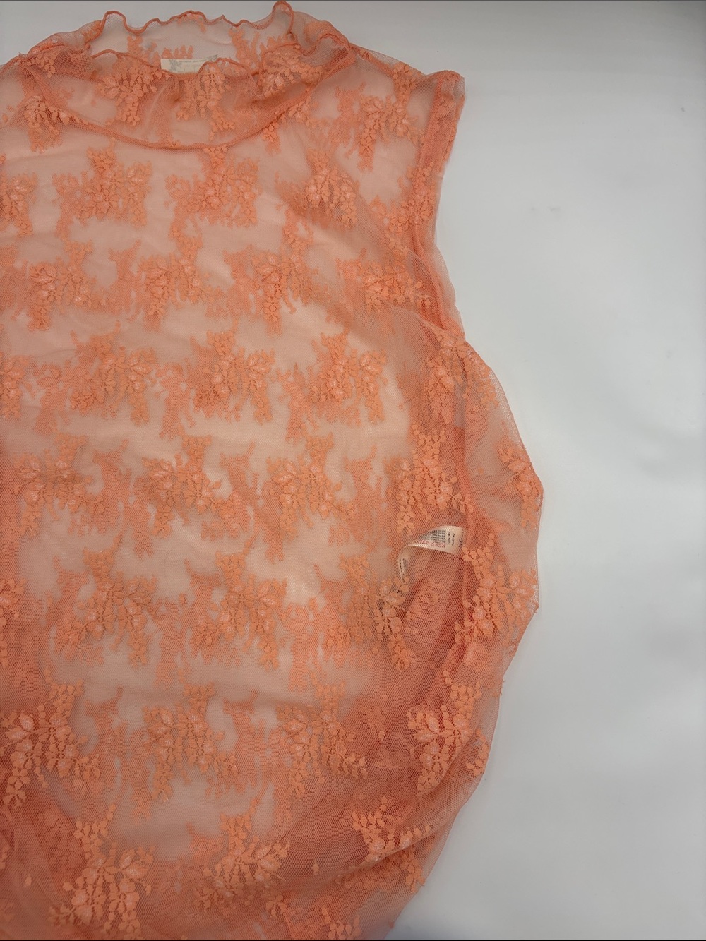Intimately x Free People Nice Try Mesh Floral Muscle Tank in Coral - Picture 2 of 6